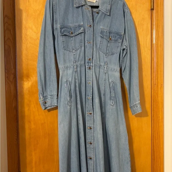 Vintage Denim Midi Dress - Picture 2 of 7
